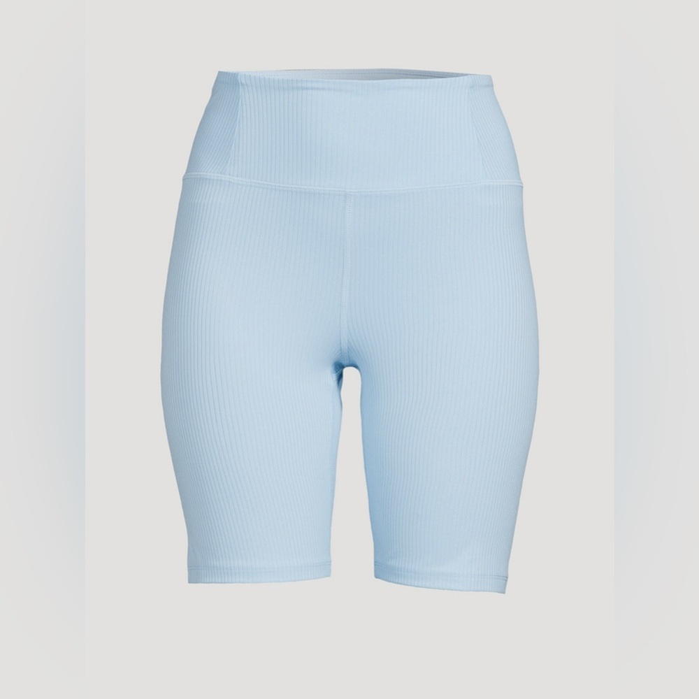 the girlfriend collective Blue Bell Ribbed High-Rise Bike Shorts Size: Small